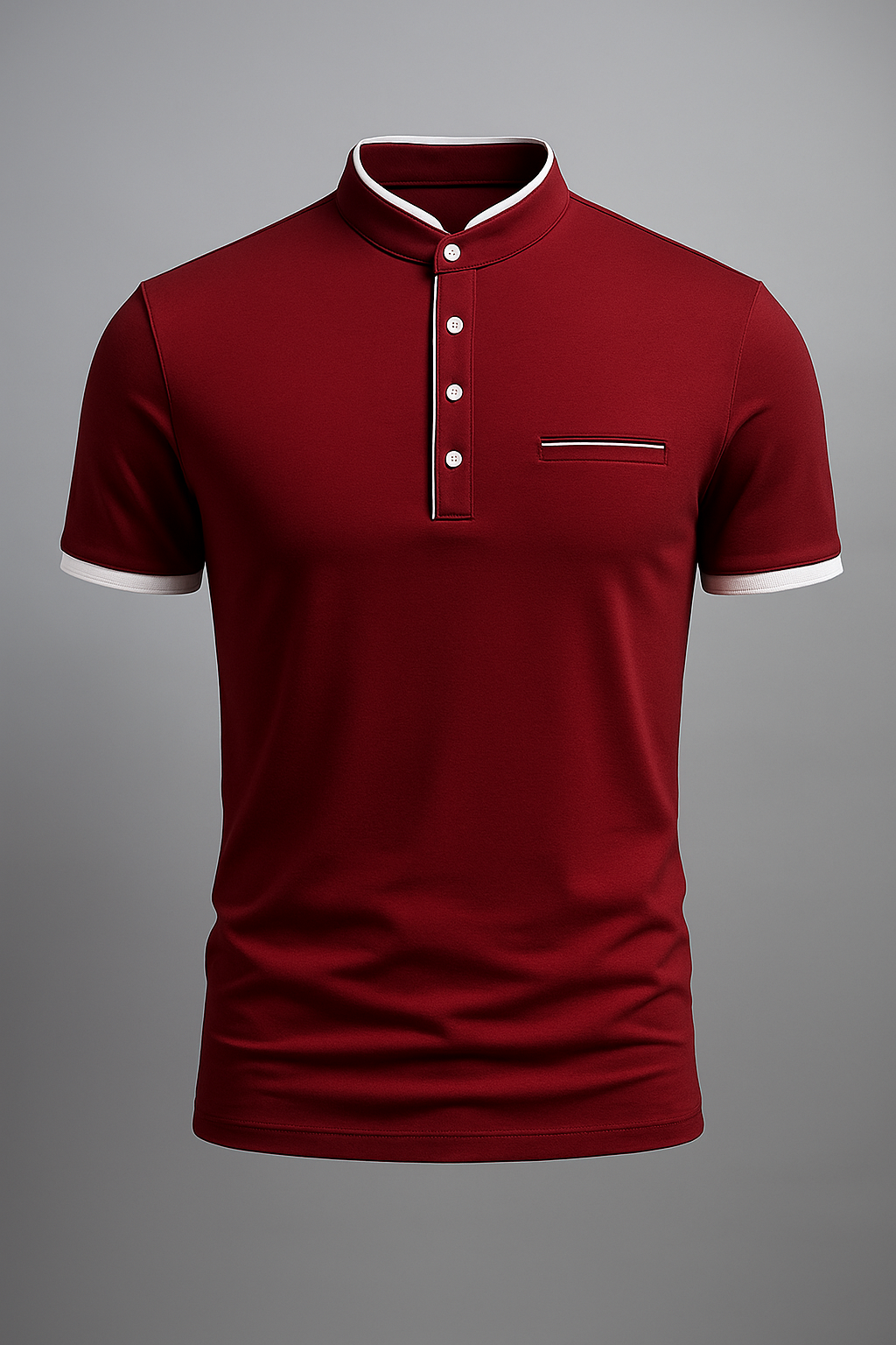 Polo Uomo Slim Fit in Cotone con Colletto alla Coreana - Tanti Colori e Taglie Disponibili - Rosso - alla colletto coreana men's polo men's polo shirt men's top clothes polo polo uomo shirts & polos Shirts und Polos slim uomo - Concept Palermo
