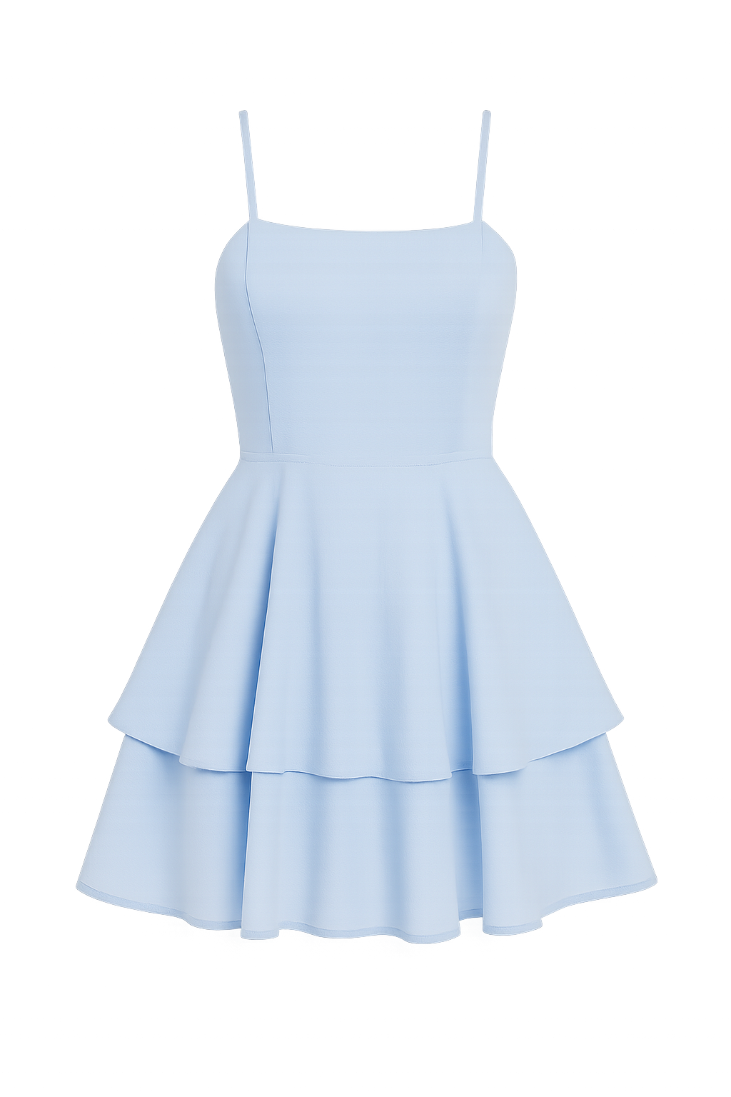 Abito estivo corto con spalline a spaghetti e volant Donna - Blu - abito abito estivo donna dresses estivo Frauen Kleider spaghetti spalline Summer volant women - Concept Palermo