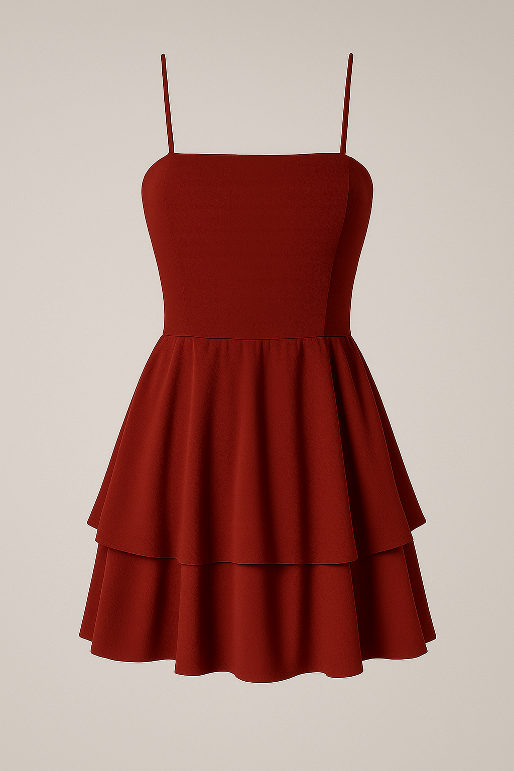 Abito estivo corto con spalline a spaghetti e volant Donna - Rosso uva - abito abito estivo donna dresses estivo Frauen Kleider spaghetti spalline Summer volant women - Concept Palermo