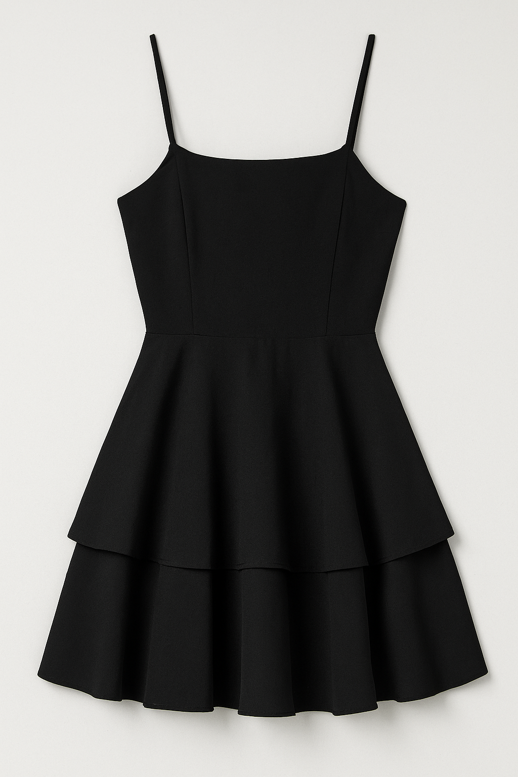 Abito estivo corto con spalline a spaghetti e volant Donna - Nero - abito abito estivo donna dresses estivo Frauen Kleider spaghetti spalline Summer volant women - Concept Palermo