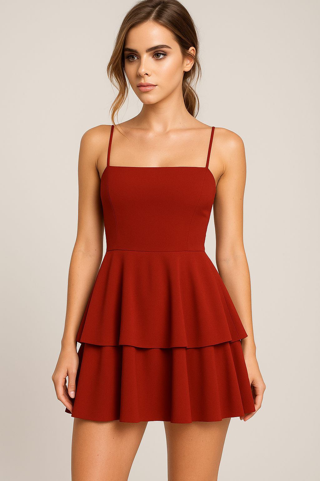 Abito estivo corto con spalline a spaghetti e volant Donna - - abito abito estivo donna dresses estivo Frauen Kleider spaghetti spalline Summer volant women - Concept Palermo