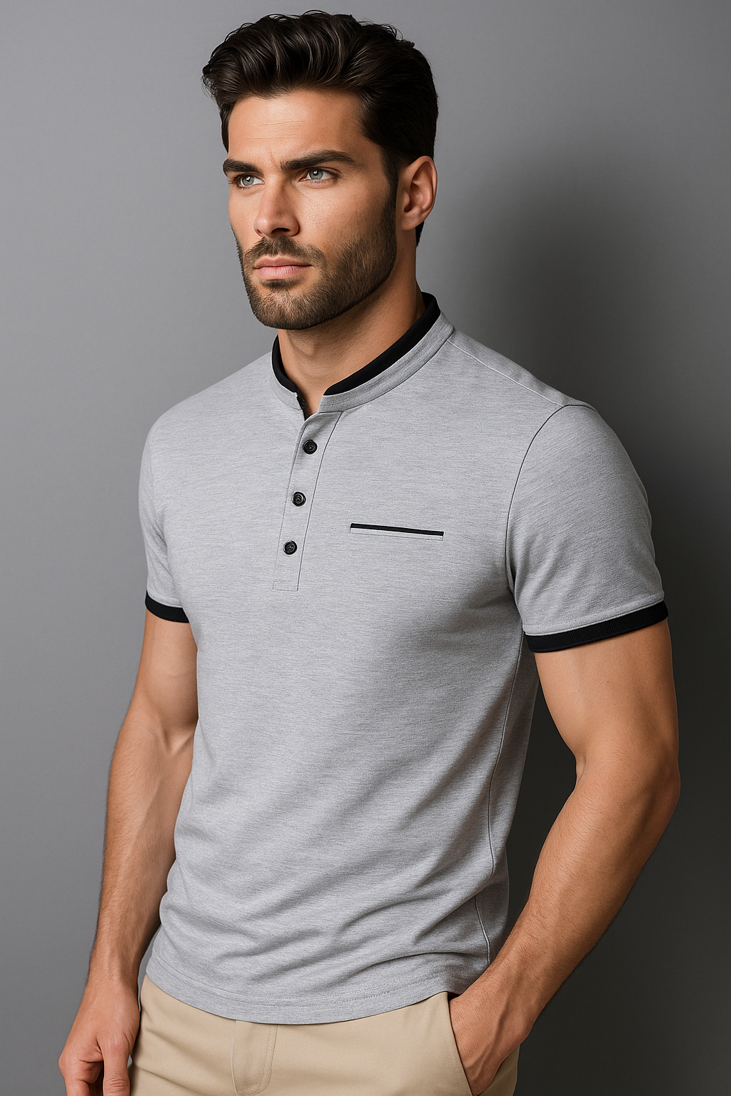 Polo Uomo Slim Fit in Cotone con Colletto alla Coreana - Tanti Colori e Taglie Disponibili - - alla colletto coreana men's polo men's polo shirt men's top clothes polo polo uomo shirts & polos Shirts und Polos slim uomo - Concept Palermo