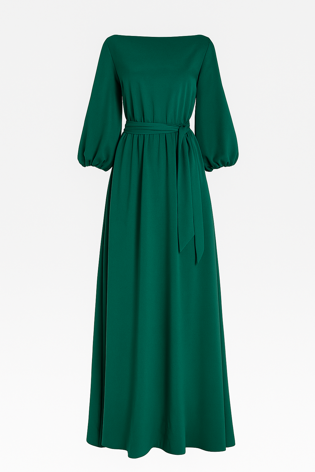 Maxi Abito Donna Elegante con Cintura in Vita, Vestito Lungo Estivo - Verde - abito abito cintura cintura donna dresses fashion Frauen Kleider langes Kleid - Concept Palermo