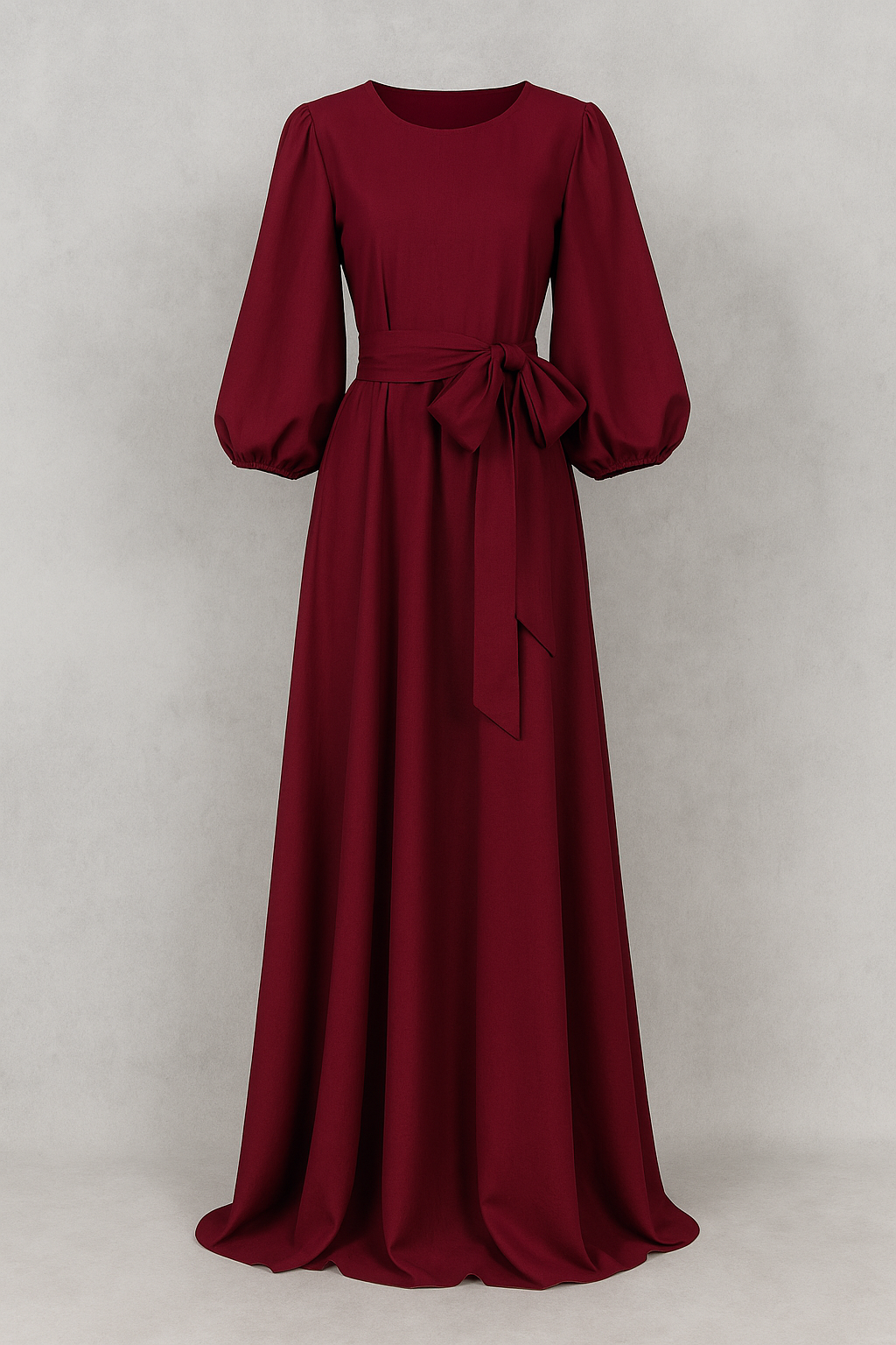 Maxi Abito Donna Elegante con Cintura in Vita, Vestito Lungo Estivo - Borgogna - abito abito cintura cintura donna dresses fashion Frauen Kleider langes Kleid - Concept Palermo