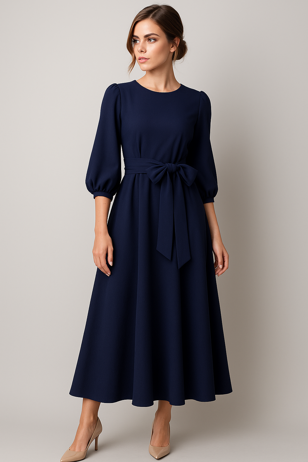 Maxi Abito Donna Elegante con Cintura in Vita, Vestito Lungo Estivo - - abito abito cintura cintura donna dresses fashion Frauen Kleider langes Kleid - Concept Palermo