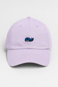Sombrero con motivo bordado de ballena en lino