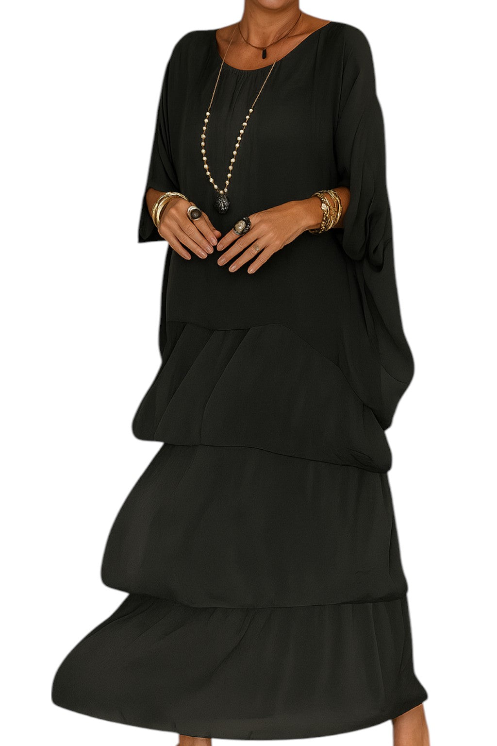 Abito Donna A-Line Maxi - - abito Abito A-Line Abito autunnale Abito casual abito donna Abito elegante Abito in poliestere Abito maxi Abito per festività Abito primaverile Abito stile artistico donna dresses line Vestito versatile - Concept Palermo