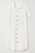 Vestido tipo blusa en algodón waffle con botones para mujer