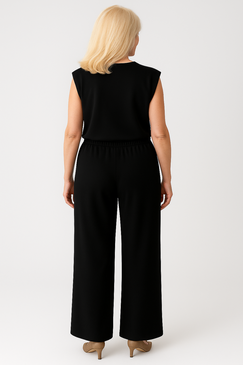 Tailleur Donna Elegante Nero con Pantaloni e Blusa per Cerimonia e Occasioni Speciali - - abbigliamento casual elegante blusa spalle scese completo completo donna completo due pezzi donna eleganza donna moda femminile outfit moda outfit sets pantaloni ampi pezzi set sofisticato Silka leggero vestiti per ogni occasione - Concept Palermo
