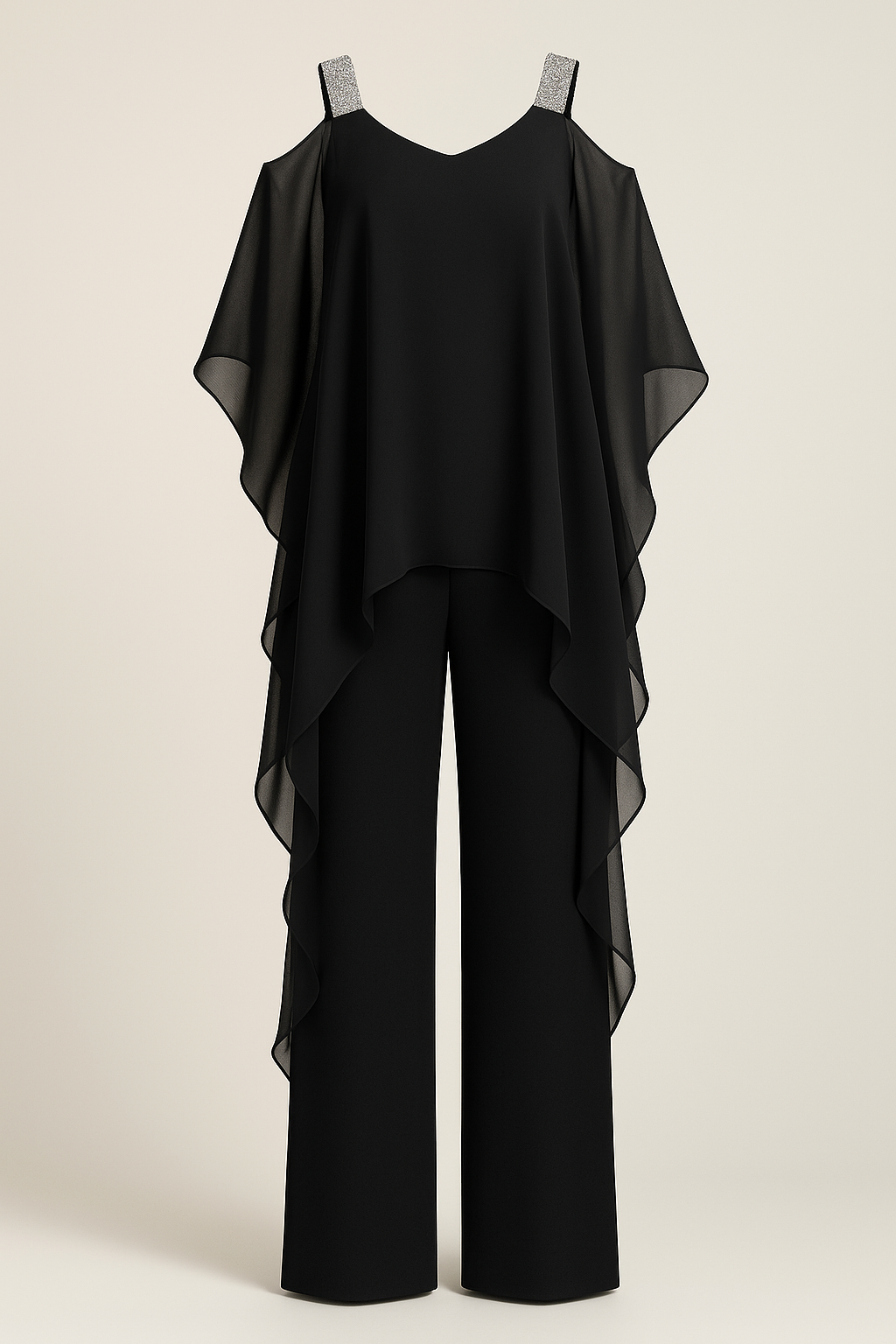 Tuta Elegante Donna Asimmetrica Monospalla per Cerimonia e Serata - Vari Colori - Nero - abbigliamento asimmetrico asimmetrica cerimonia cerniera posteriore donna one-pieces outfit sofisticato tuta tuta alla moda tuta con copertura tuta donna tuta elegante tuta in velo tuta moda tuta per occasioni speciali vestito per eventi - Concept Palermo