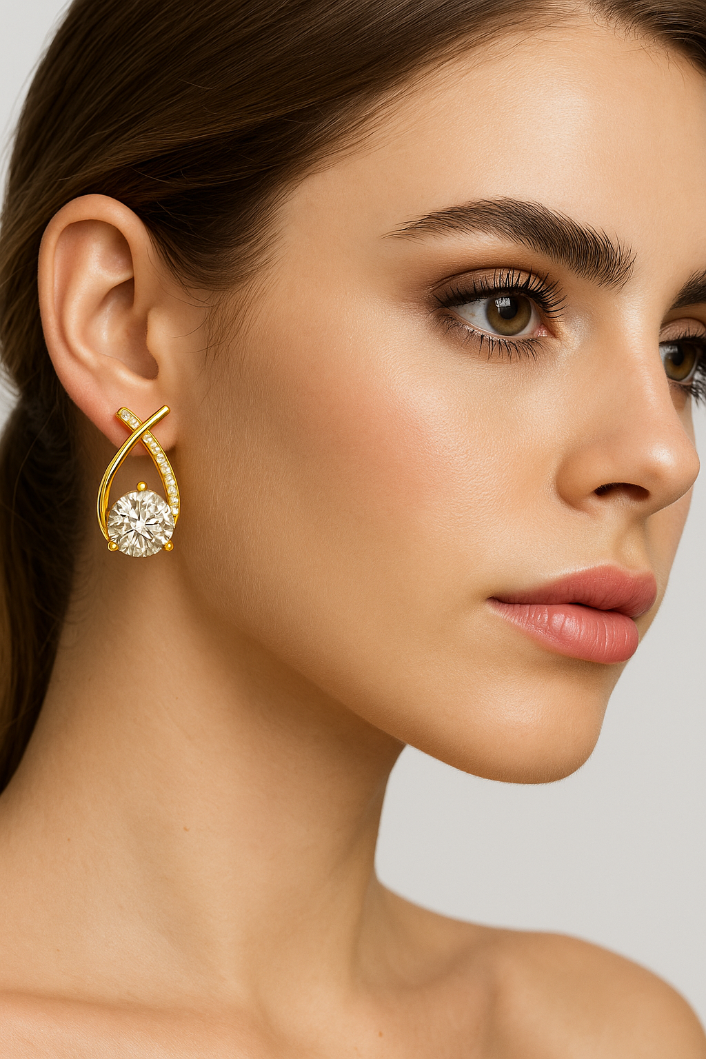 Orecchini con Zirconia e Aspetto Oro Donna - - aspetto donna Earrings Earrings for Women Girls fashion jewelry orecchini orecchini zirconia women zirconia - Concept Palermo