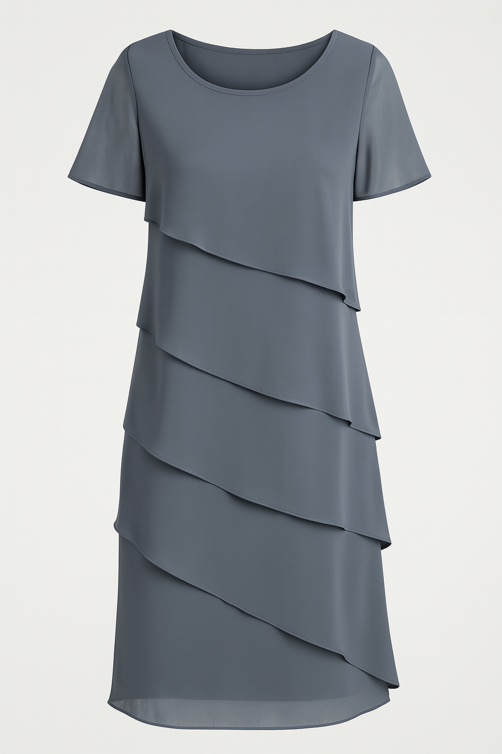 Abito Elegante Donna in Chiffon a Strati per Cerimonia, Sera e Occasioni Speciali - Azzurro - abito abito chiffon chiffon colori donna dress dress woman dresses female dress look raffinati Women Dress - Concept Palermo