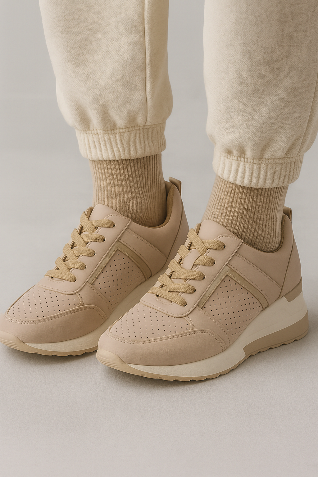 Sneakers Donna Nere con Zeppa 8cm, Dettagli Metallici, Comode ed Eleganti - - comoda dettagli donna Fashion female-ai metallici Schuhe shoes sneakers sneakers donna suola women - Concept Palermo