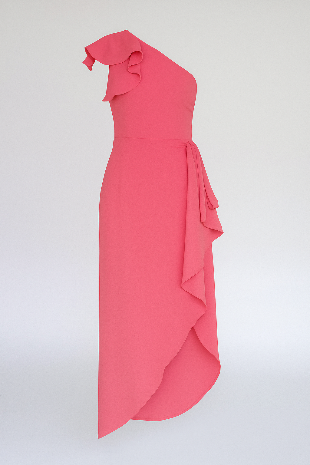Vestito Donna Elegante Asimmetrico con Rouches - Ideale per Cerimonie e Occasioni Speciali - Rosa - abito abito asimmetrico abito con rouches abito donna abito spalla unica abito versatile asimmetrico design irregolare donna dresses look elegante moda femminile rouches silhouette taillèe tessuto di alta qualità vestito per eventi formali - Concept Palermo