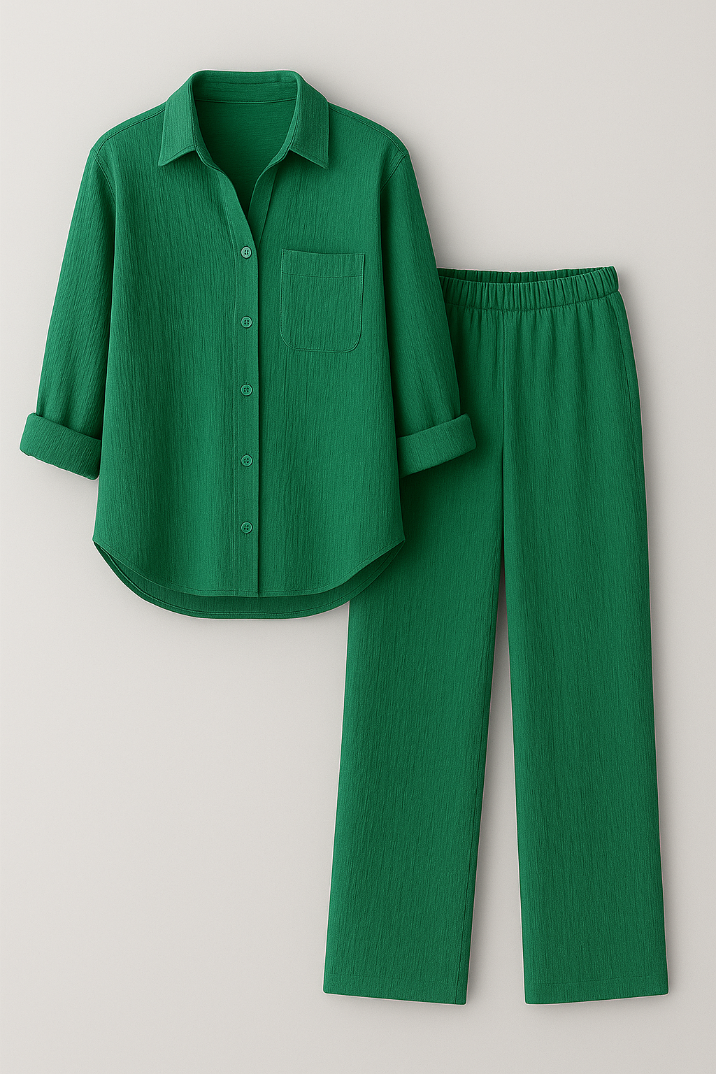 Completo Estivo Donna Casual in Cotone Leggero - Top Senza Maniche & Pantaloncini Comodi - Verde - abbigliamento estivo elegante abbigliamento leggero camicia e pantaloni casual design classico abbigliamento donne estivo estivo casual moda femminile outfit estivo casual outfit sets pantaloni comodi set due pezzi donna set estivo donne stile estivo - Concept Palermo