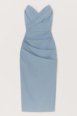 Midi jurk Dames zonder bandjes met elegante split voor zomerse ceremonie