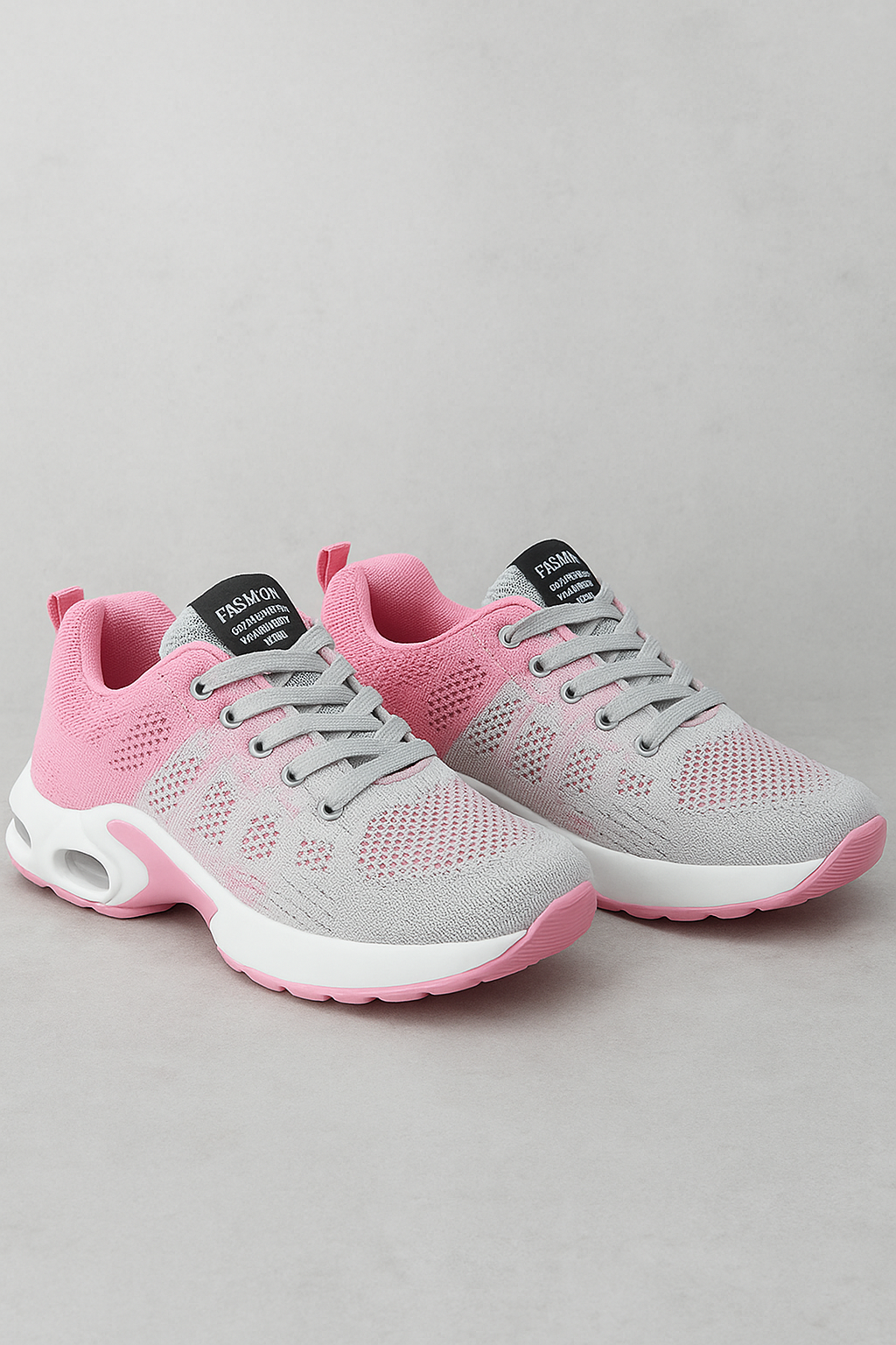 Sneakers da donna con suola con cuscinetto d'aria e rete traspirante Plastica - Rosa-grigio - aria cuscinetto donna plastica rete shoes shoes woman sneakers sneakers donna WOMEN womens shoes - Concept Palermo