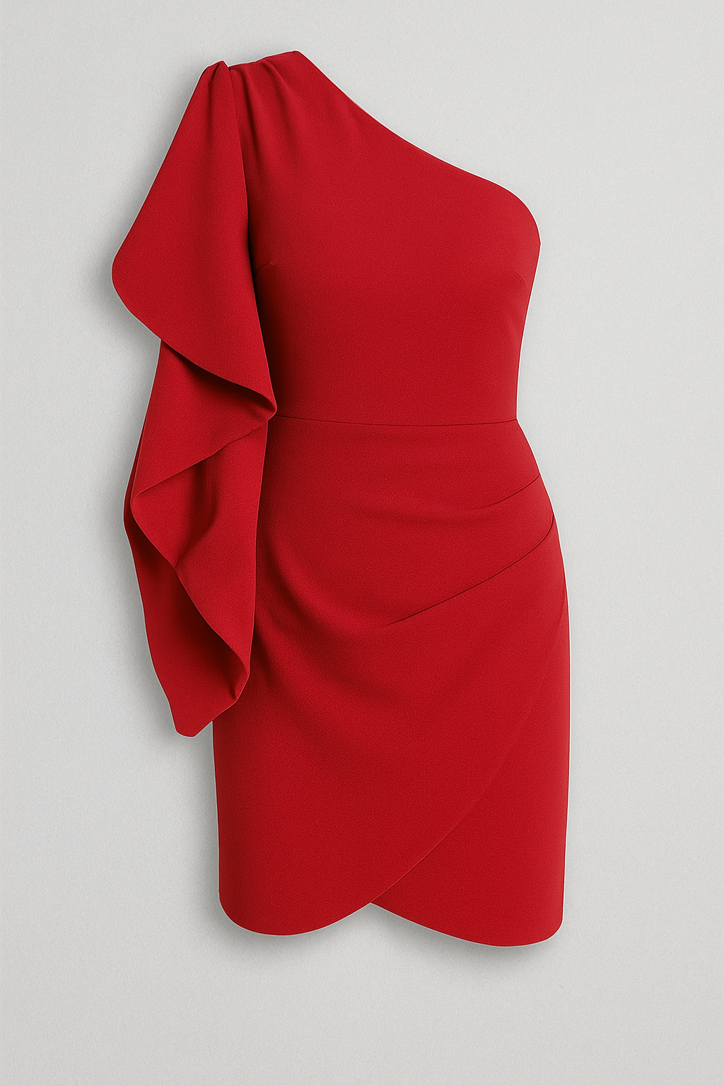 Abito Cerimonia Donna Asimmetrico Elegante - Vestito da Sera Lungo - Rosso - abito abito asimmetrico abito cerimonia abito cocktail abito drappeggiato abito elegante abito mini asimmetrico cerimonia donna dresses gonna avvolgente mini dress moda serale modellante tessuto strutturato - Concept Palermo