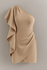 Elegante asymmetrische dames ceremoniejurk - lange avondjurk