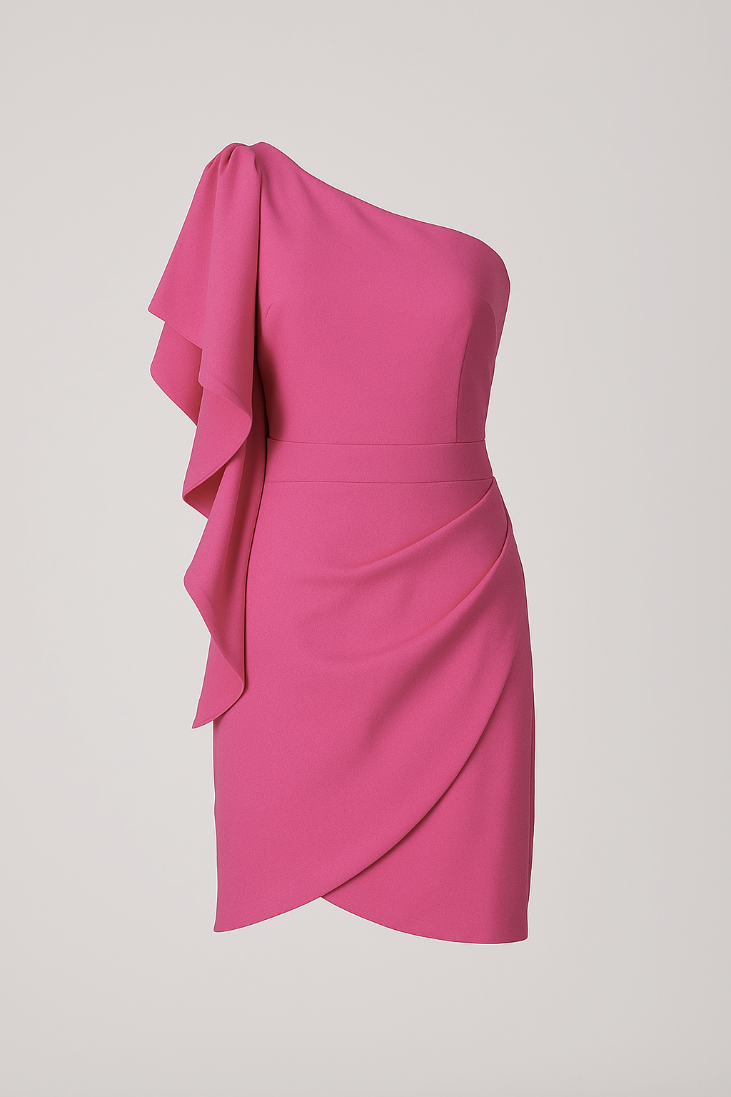Abito Cerimonia Donna Asimmetrico Elegante - Vestito da Sera Lungo - Rosa - abito abito asimmetrico abito cerimonia abito cocktail abito drappeggiato abito elegante abito mini asimmetrico cerimonia donna dresses gonna avvolgente mini dress moda serale modellante tessuto strutturato - Concept Palermo