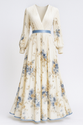 Abito Maxi Estivo Leggero da Donna in Lino con Scollo a V - Vari Colori e Taglie