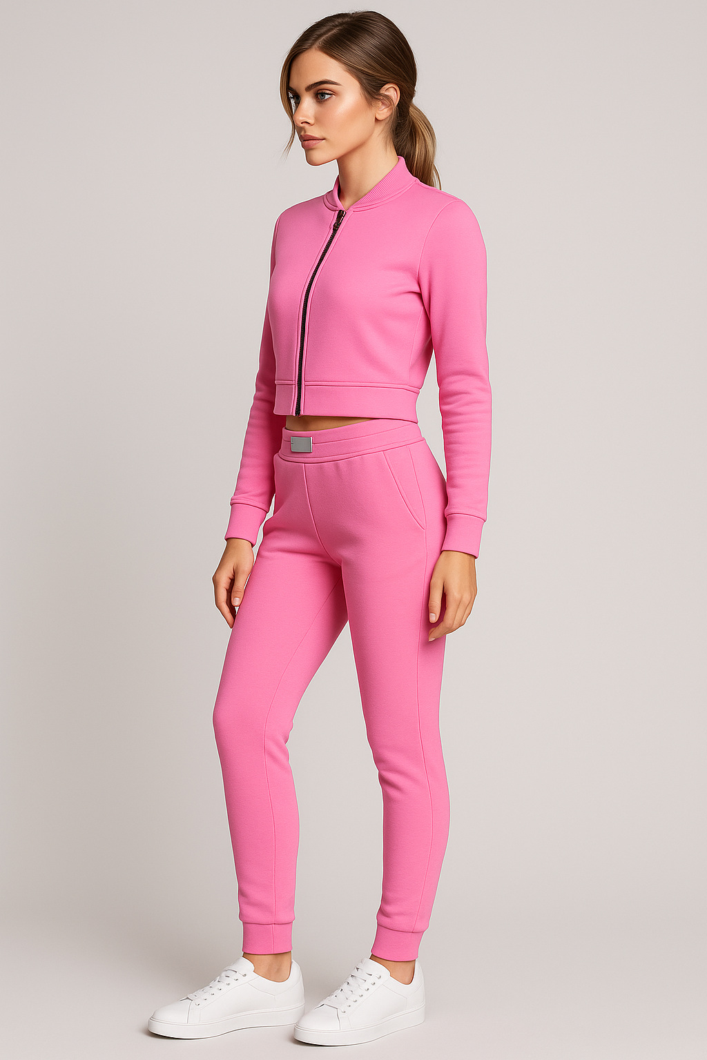 Completo sportivo da donna per tempo libero con giacca a zip e pantaloni jogger - - completo completo sportivo donna giacca jogger libero outfit sets pantaloni sport - Concept Palermo