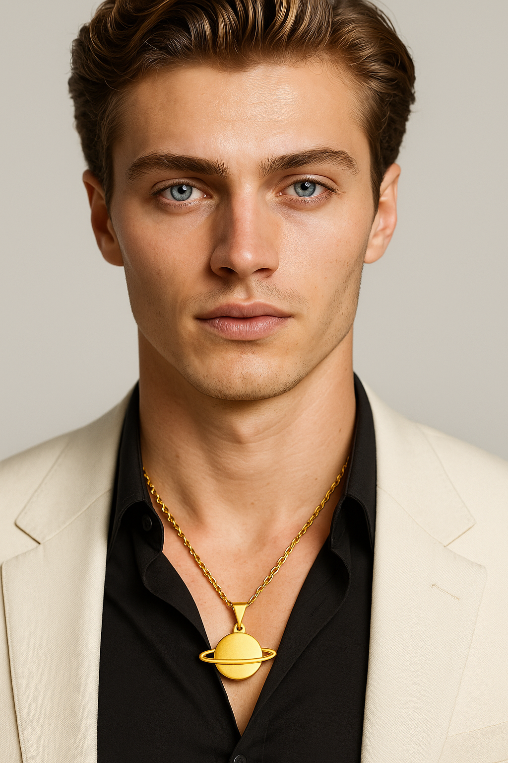 Collana con Pendente a Forma di Pianeta Lana Uomo - - collana collana pendente Fashion Necklaces forma jewelry lana necklace for men NECKLACES Pendant Necklaces pendente pianeta uomo - Concept Palermo
