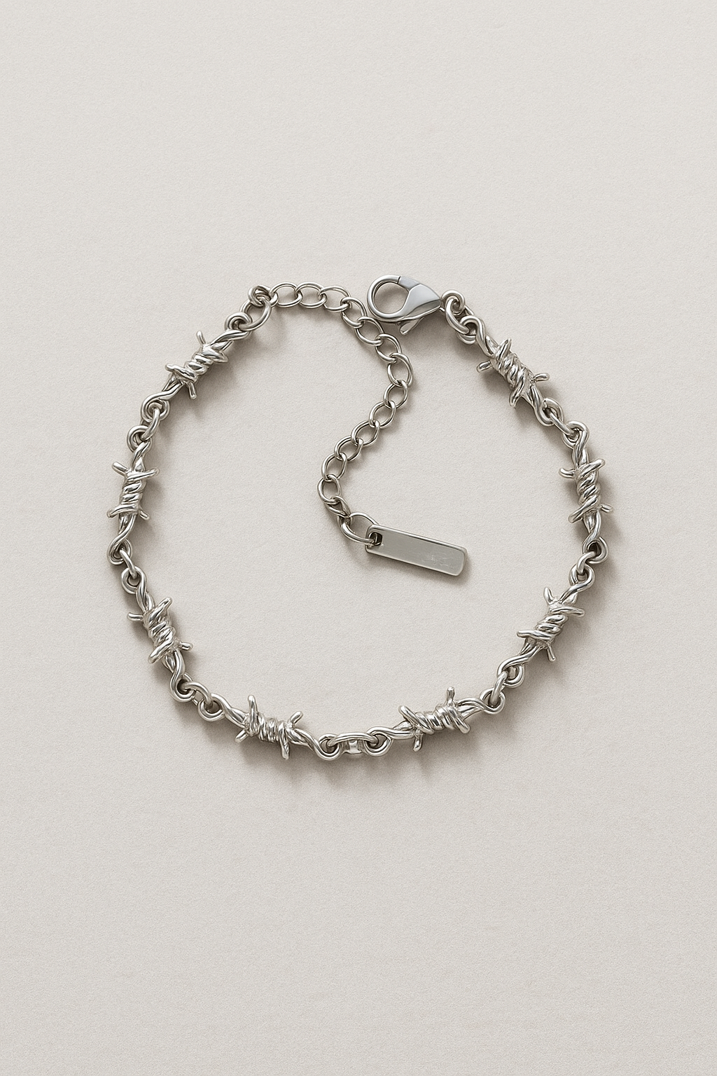Braccialetto Donna Spinoso in Filo di Metallo Argentato, Stile Punk Rock - Argento - braccialetti braccialetti filo bracelet for men BRACELET FOR WOMEN BRACELETS donna filo jewelry spinato - Concept Palermo