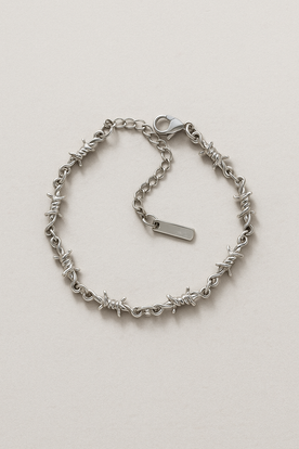 Braccialetto Donna Spinoso in Filo di Metallo Argentato, Stile Punk Rock - Argento - braccialetti braccialetti filo bracelet for men BRACELET FOR WOMEN BRACELETS donna filo jewelry Linen spinato Women - Concept Palermo