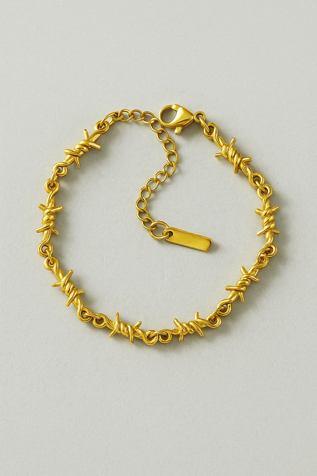 Braccialetto Donna Spinoso in Filo di Metallo Argentato, Stile Punk Rock - Oro - braccialetti braccialetti filo bracelet for men BRACELET FOR WOMEN BRACELETS donna filo jewelry spinato - Concept Palermo