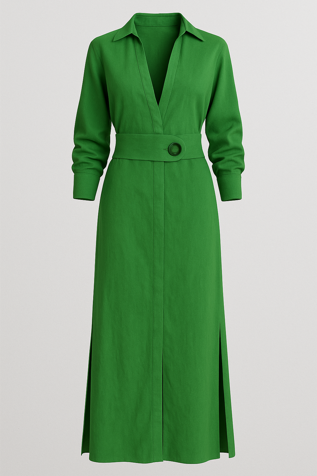 Abito Maxi Donna Elegante con Scollatura a V Profonda, Vestito Lungo Estivo - Verde - abito abito lungo elegante abito lungo scollatura a V abito maxi eleganza abito scollatura abito traspirante abito versatile occasioni donna dresses look raffinato estate maxi dress estate moda estiva chic scollatura vestito estivo donna vestito senza maniche - Concept Palermo