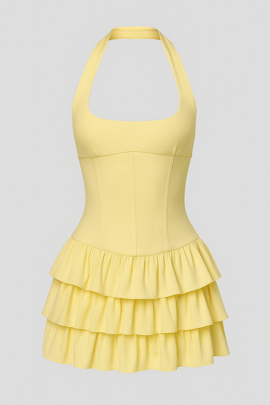 Abito Mini da Donna - giallo pastello - abito abito casual abito donna abito elegante abito femminile abito mini abito versatile donna dresses look estivo moda femminile sukienka estiva vestito comodo vestito per eventi - Concept Palermo