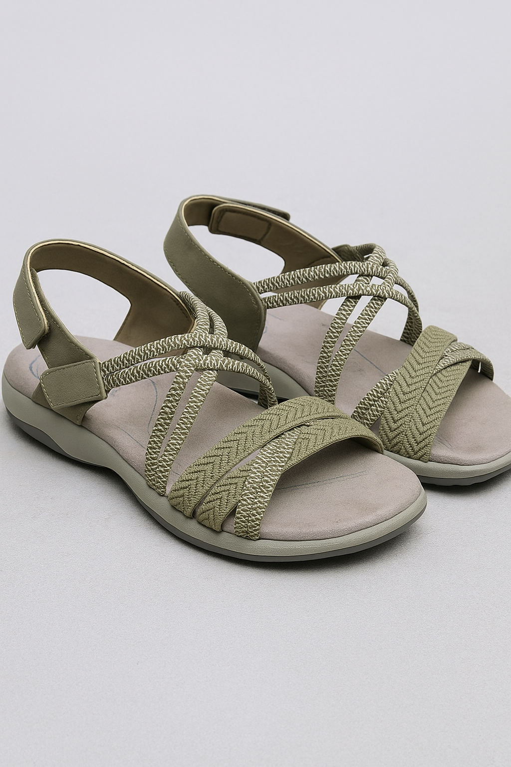 Sandali Donna Comodi Regolabili per Passeggio Outdoor, Leggeri Antiscivolo - Verde - aperto casual cinturini donna passeggio regolabili sandali sandali passeggio Sandals women - Concept Palermo