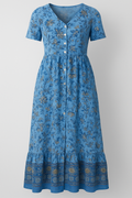 Vestido floral de verano para mujer con escote en V en algodón ligero