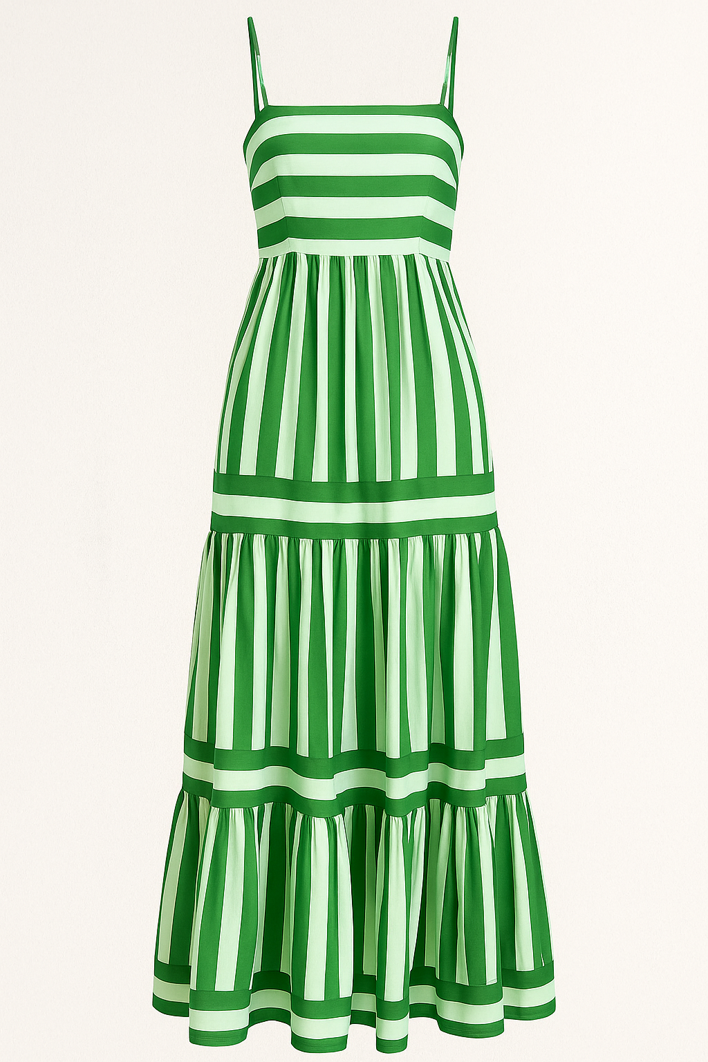 Abito Estivo Donna a Righe Leggero in Lino Cotone, Vestito Casual Spiaggia Mare - Verde - abito abito A-line abito con spalline abito estivo abito leggero abito traspirante design a righe donna dresses estivo fashion estate leggero look casual righe stile estivo vestibilità comoda - Concept Palermo