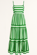 Vestido ligero de verano para mujer a rayas en lino y algodón, vestido casual para playa y mar