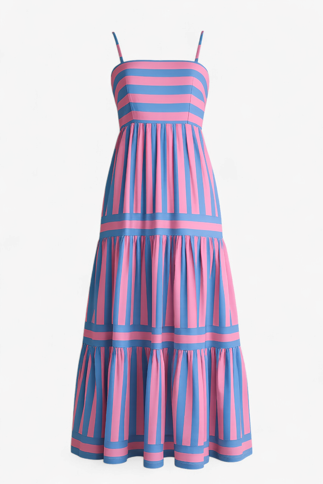 Abito Estivo Donna a Righe Leggero in Lino Cotone, Vestito Casual Spiaggia Mare - Blu - abito abito A-line abito con spalline abito estivo abito leggero abito traspirante design a righe donna dresses estivo fashion estate leggero look casual righe stile estivo vestibilità comoda - Concept Palermo