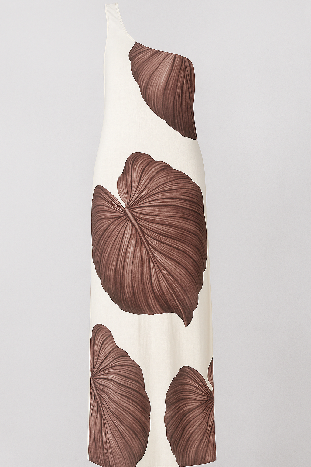 Abito Maxi a Spalla Unica Donna - Marrone - abbigliamento tropicale abito abito a spalla unica abito maxi eleganti abito spalla design asimmetrico donna dresses maxi vestito con stampa spacco strategico spalla tessuto in poliestere unica vestito estivo vestito lungo senza maniche vestito versatile - Concept Palermo