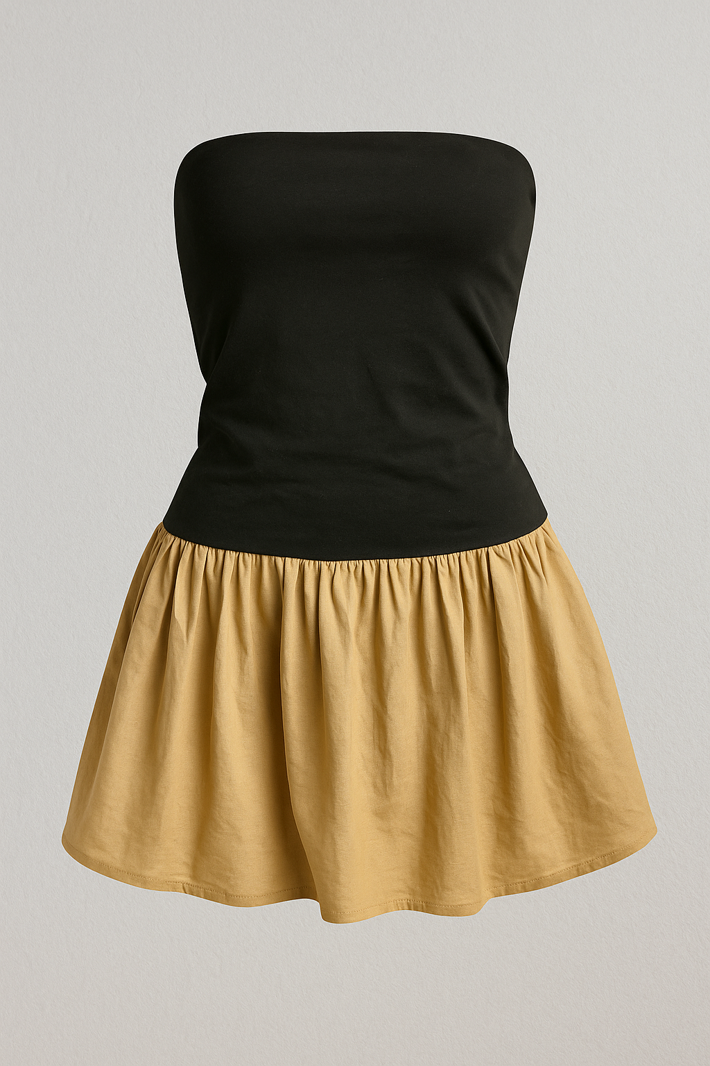 Top a fascia con gonna mini svasata Donna - Cachi - donna fascia fascia gonna fashion gonna outfit sets svasata women - Concept Palermo