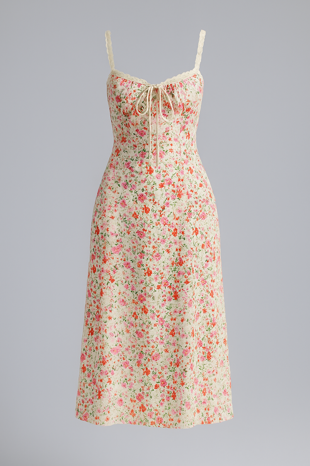 Abito di lunghezza media con dettagli in pizzo floreale in stile vintage Donna - Multicolore - abito abito lunghezza dettagli donna dresses floreale lunghezza media sleeveless summer summer escape women - Concept Palermo