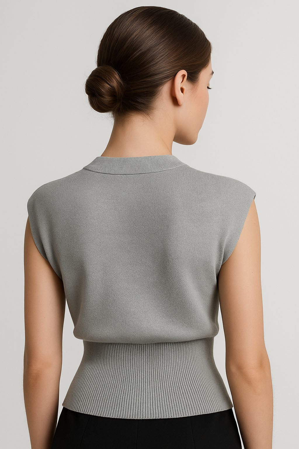 Gilet a maglia per donna con bottone dorato - - bottone donna fashion gilet gilet maglia Knitted Tops maglia women women's top clothes Womens womens fashion - Concept Palermo