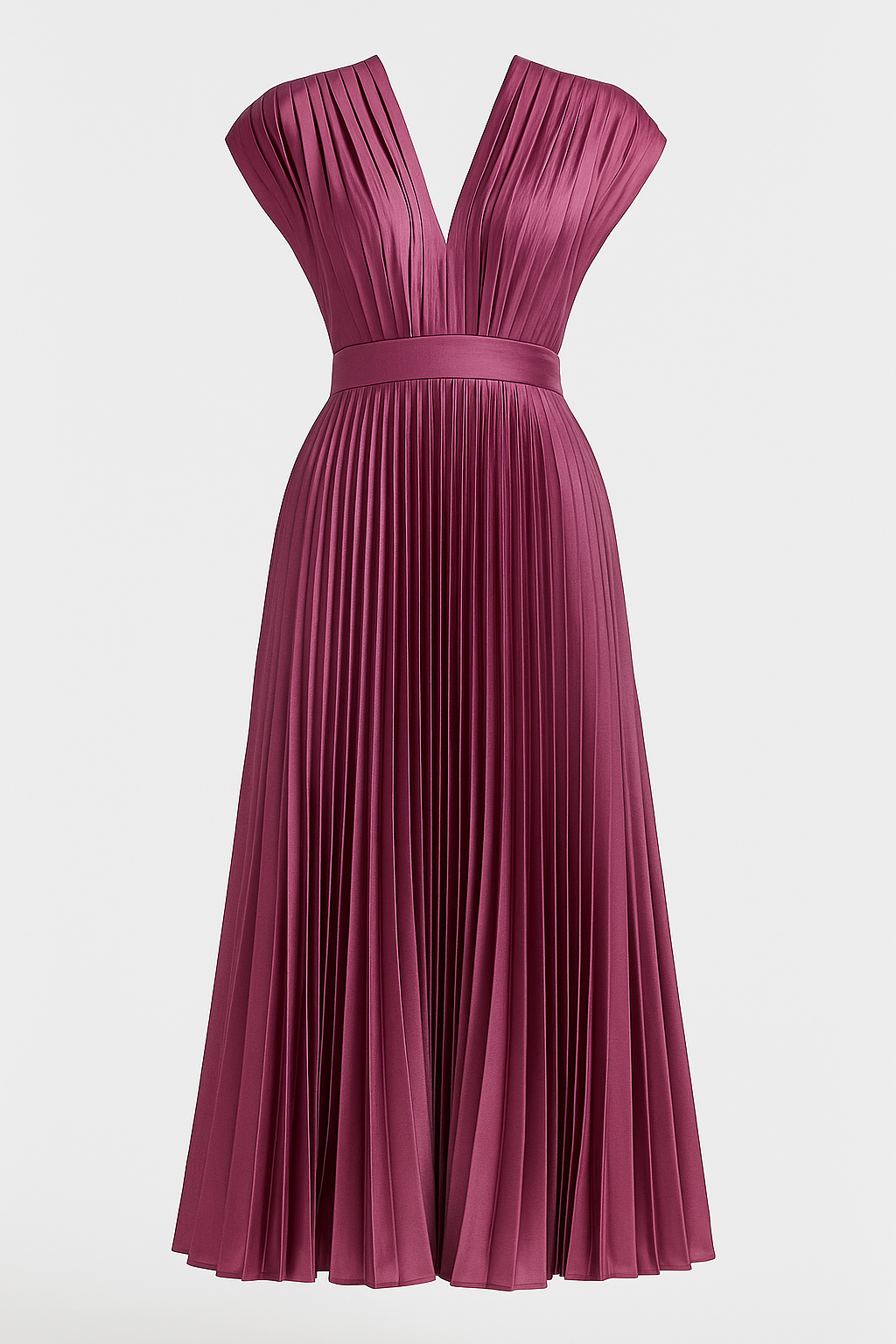 Abito Midi Donna Elegante Plissettato con Scollo a V - Perfetto per Ogni Occasione - Viola - Abendkleid abito abito midi Cocktailkleid Damen donna dresses Kleider Kurzärmeliges Kleid midi Midikleid Partykleid plissettato Plissiertes Kleid scollo V-Ausschnitt Kleid - Concept Palermo
