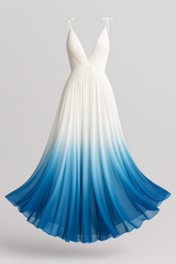 Ombre maxi-jurk met diepe V-hals Dames