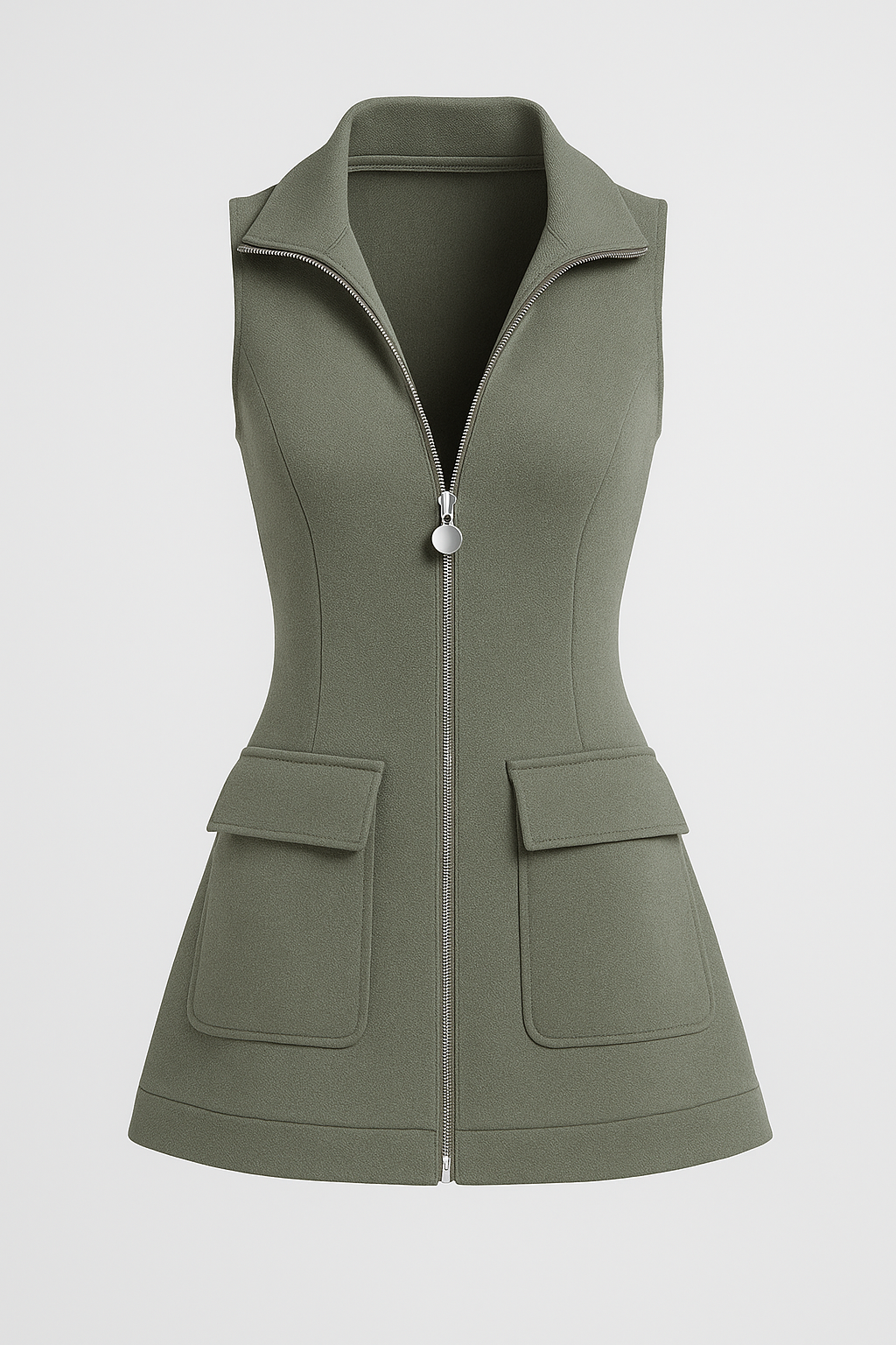 Mini abito con zip e tasche Donna - Grigio S - 2504 abito abito tasche donna dresses Sports Matching tasche - Concept Palermo