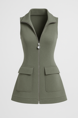 Mini-jurk met rits en zakken Dames