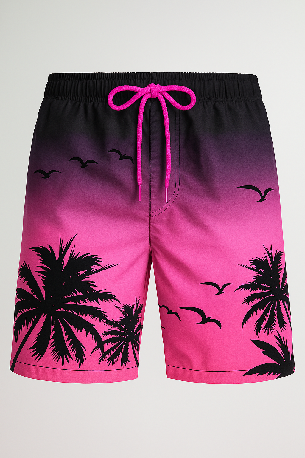 Boxer da uomo con stampa di tramonto tra le palme - Viola - boxer boxer uomo fashion occasion: summer fashion style: summer palme shorts stampa summer Summer shorts tramonto uomo - Concept Palermo