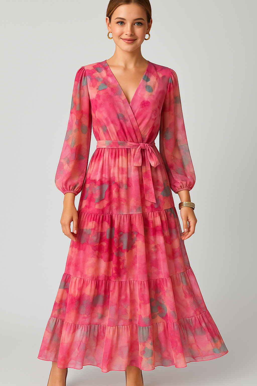 Abito Cerimonia Donna Maxi Floreale Donna - - abbigliamento casual abito abito cerimonia abito elegante abito floreale abito lungo con maniche abito maxi femminile abito versatile cerimonia donna dresses floreale moda donna stile avvolgente vestito da matrimonio vestito estivo - Concept Palermo