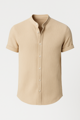 Herenoverhemd Katoen Korte Mouwen Ademend Slim Fit - Perfect voor Casual Zomer