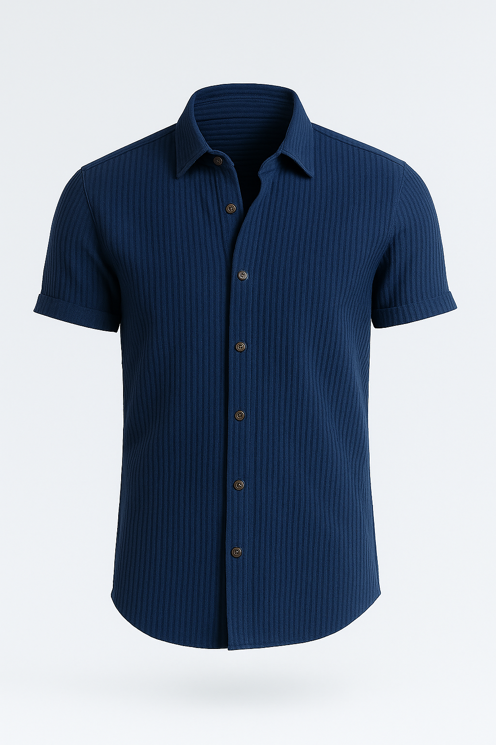 Camicia uomo a maniche corte in cotone – Traspirante, e versatile Pelle - Blu scuro - 140525 camicia camicia uomo corte cotone gmc140525 maniche men men's top clothes pelle shirt traspirante - Concept Palermo