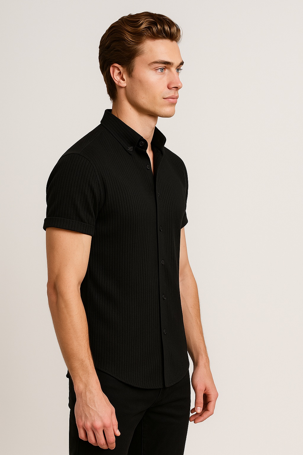 Camicia uomo a maniche corte in cotone – Traspirante, e versatile Pelle - - 140525 camicia camicia uomo corte cotone gmc140525 maniche men men's top clothes pelle shirt traspirante - Concept Palermo